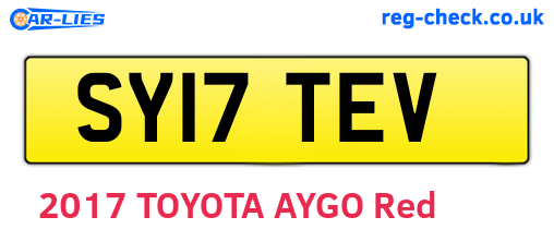 SY17TEV are the vehicle registration plates.