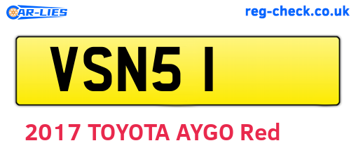 VSN51 are the vehicle registration plates.
