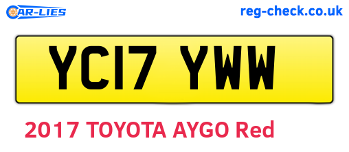 YC17YWW are the vehicle registration plates.