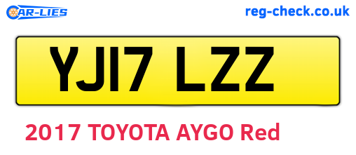 YJ17LZZ are the vehicle registration plates.