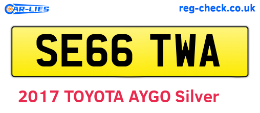 SE66TWA are the vehicle registration plates.