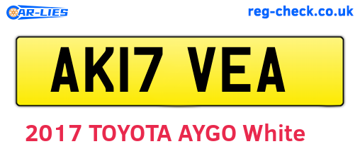 AK17VEA are the vehicle registration plates.