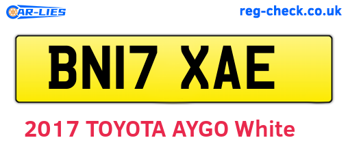 BN17XAE are the vehicle registration plates.