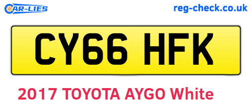 CY66HFK are the vehicle registration plates.