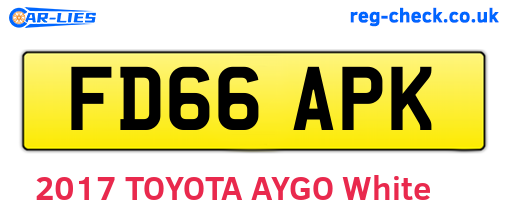 FD66APK are the vehicle registration plates.