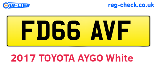 FD66AVF are the vehicle registration plates.