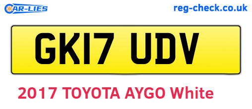 GK17UDV are the vehicle registration plates.