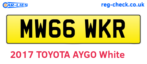 MW66WKR are the vehicle registration plates.