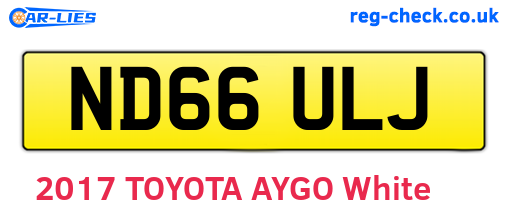 ND66ULJ are the vehicle registration plates.