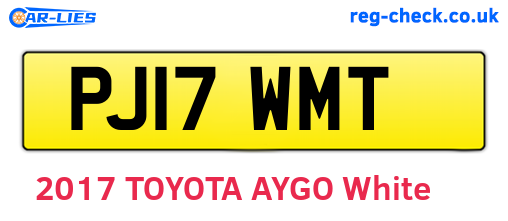 PJ17WMT are the vehicle registration plates.