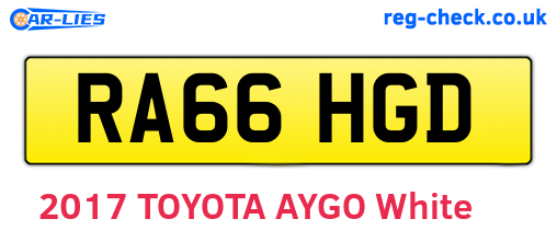 RA66HGD are the vehicle registration plates.