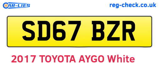 SD67BZR are the vehicle registration plates.