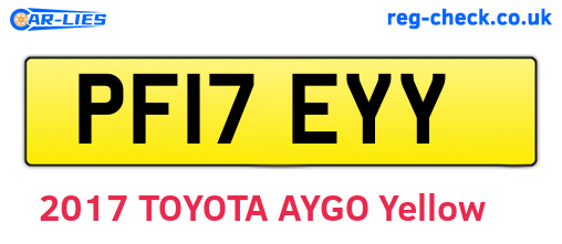 PF17EYY are the vehicle registration plates.