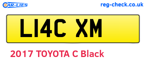 L14CXM are the vehicle registration plates.