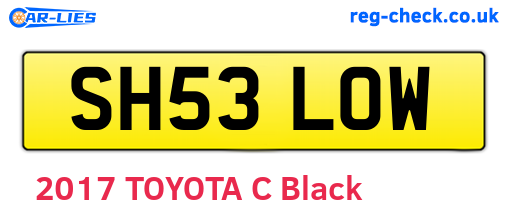 SH53LOW are the vehicle registration plates.