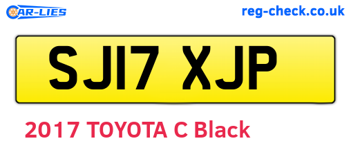 SJ17XJP are the vehicle registration plates.