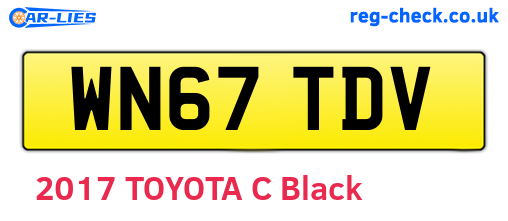 WN67TDV are the vehicle registration plates.