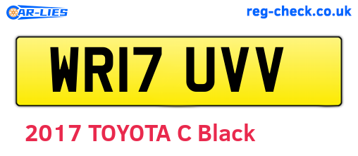 WR17UVV are the vehicle registration plates.