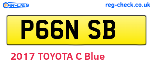 P66NSB are the vehicle registration plates.