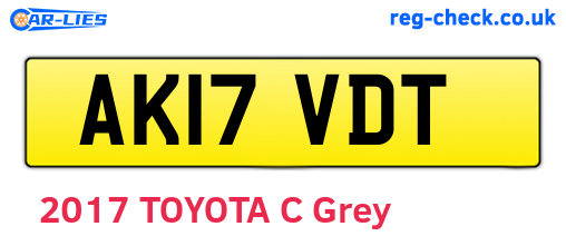 AK17VDT are the vehicle registration plates.