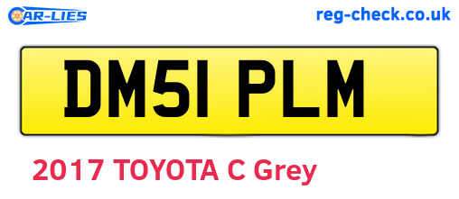 DM51PLM are the vehicle registration plates.