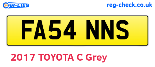 FA54NNS are the vehicle registration plates.