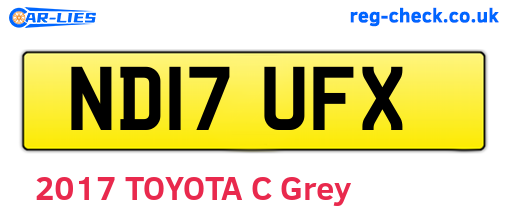 ND17UFX are the vehicle registration plates.