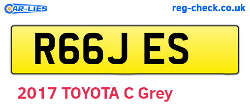 R66JES are the vehicle registration plates.