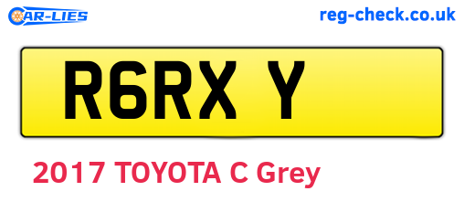 R6RXY are the vehicle registration plates.