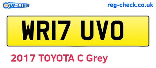 WR17UVO are the vehicle registration plates.