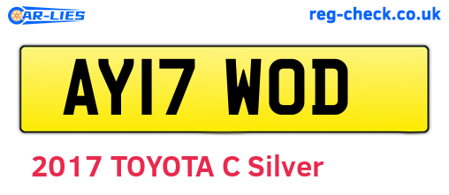 AY17WOD are the vehicle registration plates.