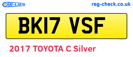 BK17VSF are the vehicle registration plates.