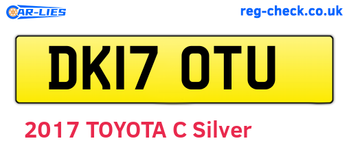 DK17OTU are the vehicle registration plates.