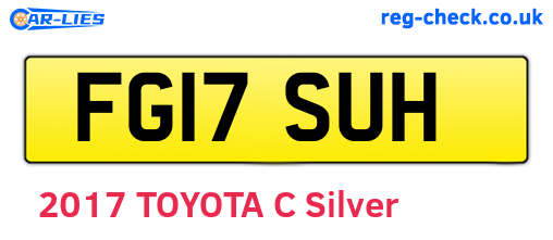 FG17SUH are the vehicle registration plates.
