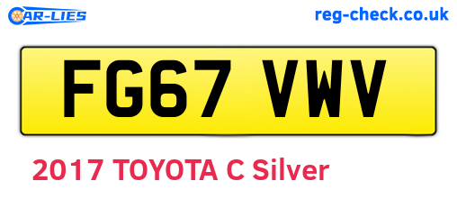 FG67VWV are the vehicle registration plates.