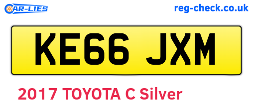 KE66JXM are the vehicle registration plates.