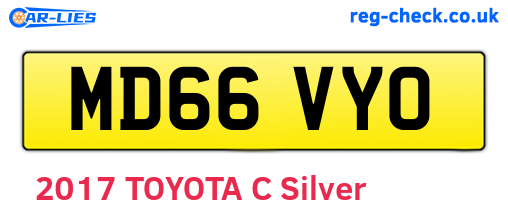 MD66VYO are the vehicle registration plates.