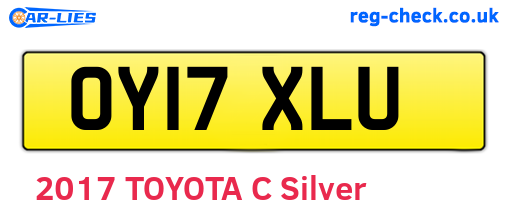 OY17XLU are the vehicle registration plates.