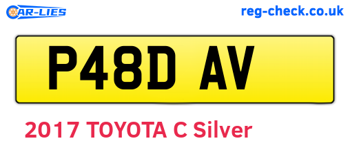 P48DAV are the vehicle registration plates.