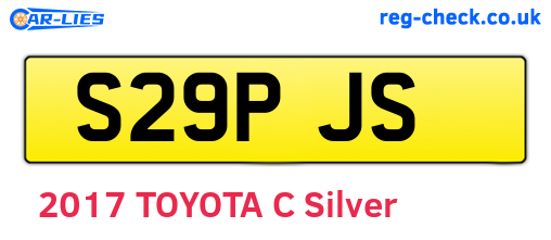 S29PJS are the vehicle registration plates.
