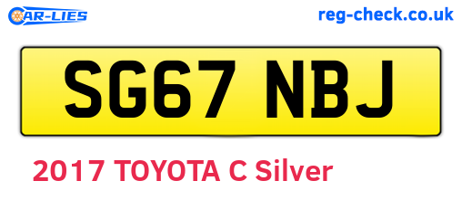 SG67NBJ are the vehicle registration plates.