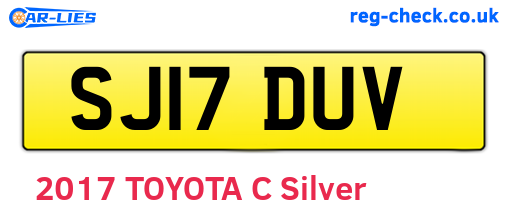 SJ17DUV are the vehicle registration plates.