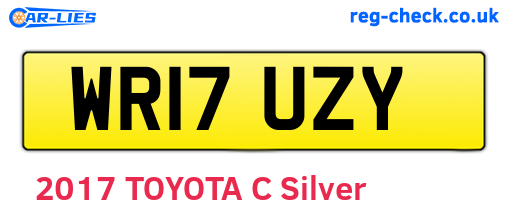WR17UZY are the vehicle registration plates.