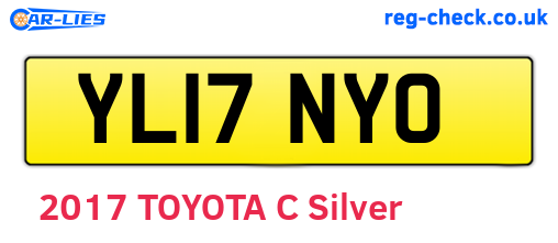 YL17NYO are the vehicle registration plates.