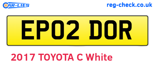 EP02DOR are the vehicle registration plates.