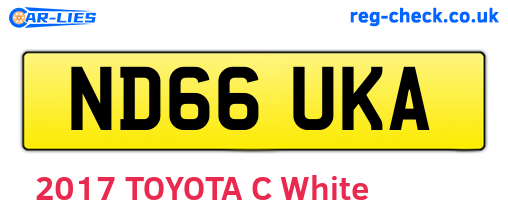 ND66UKA are the vehicle registration plates.