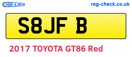 S8JFB are the vehicle registration plates.
