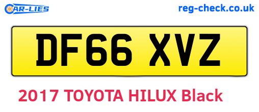 DF66XVZ are the vehicle registration plates.