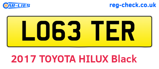 LO63TER are the vehicle registration plates.