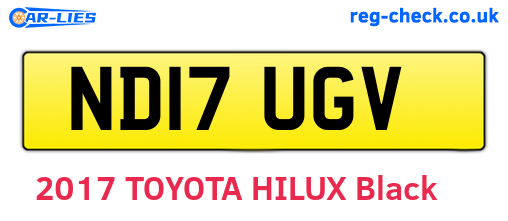 ND17UGV are the vehicle registration plates.